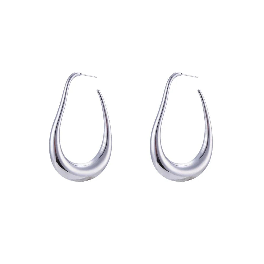 Pear Outlined Hoop Earrings