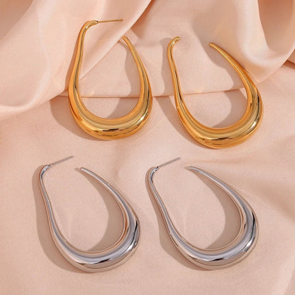 Pear Outlined Hoop Earrings
