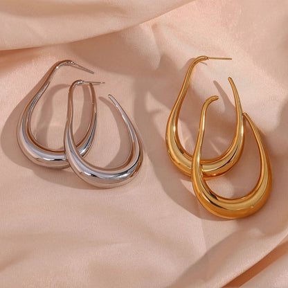 Pear Outlined Hoop Earrings
