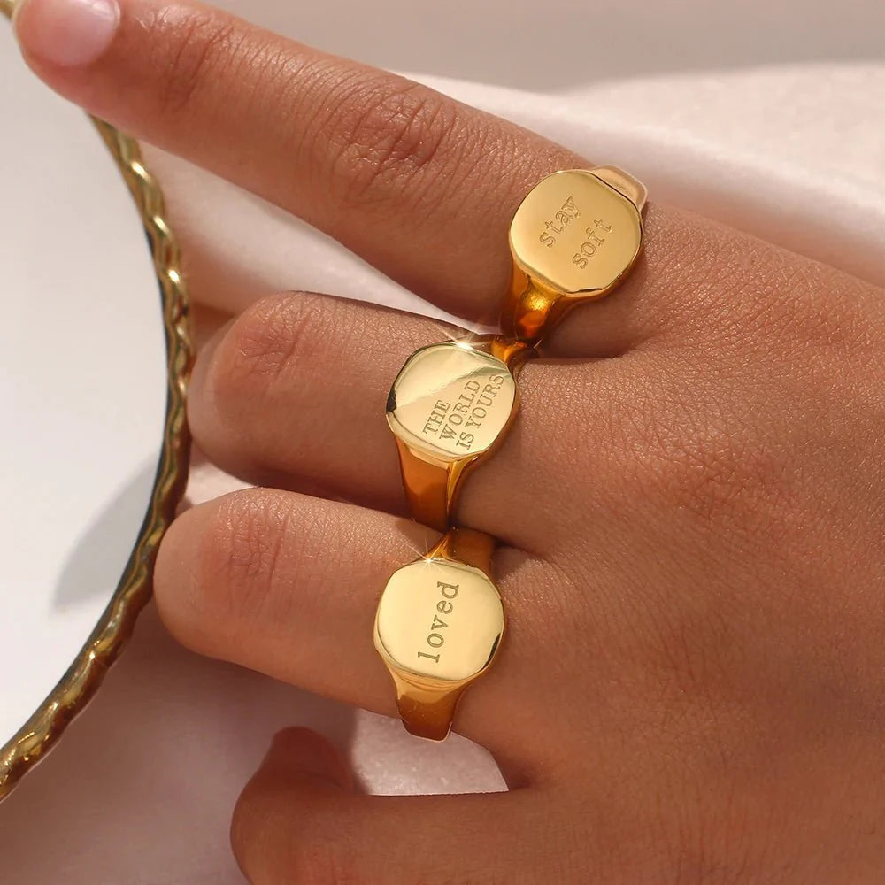 Positive Affirmation Engraved Rings