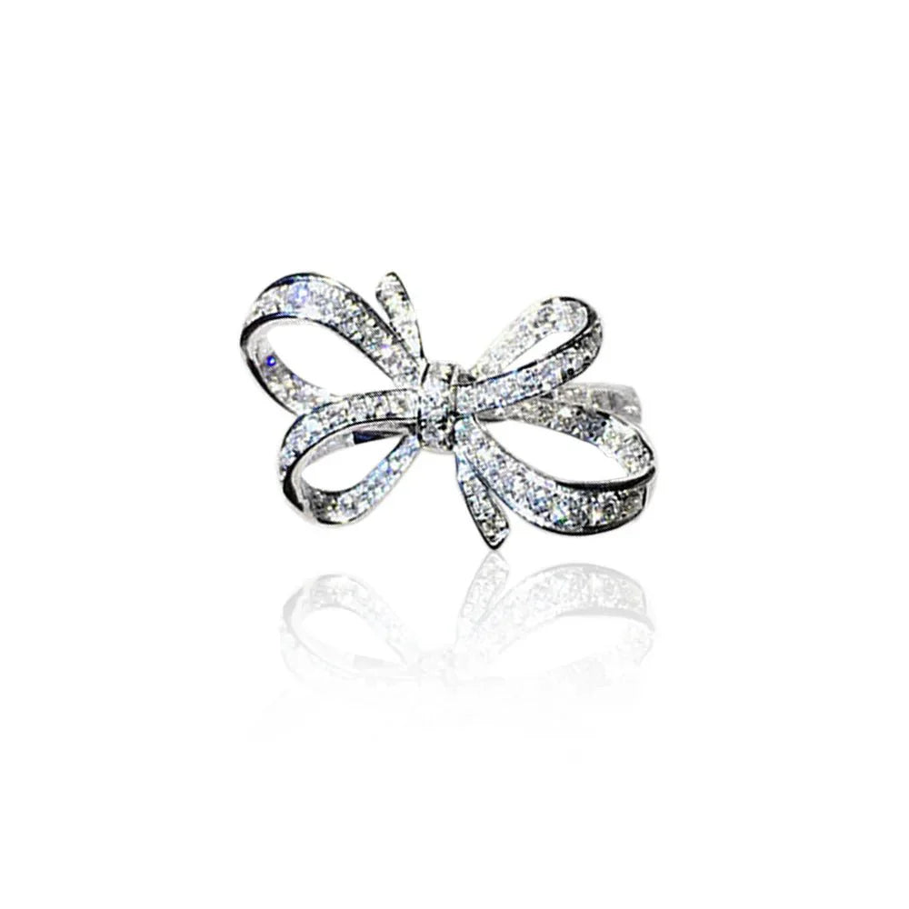 Romantic Bow Shaped Diamond Ring
