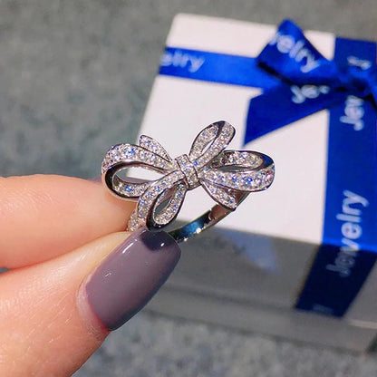 Romantic Bow Shaped Diamond Ring