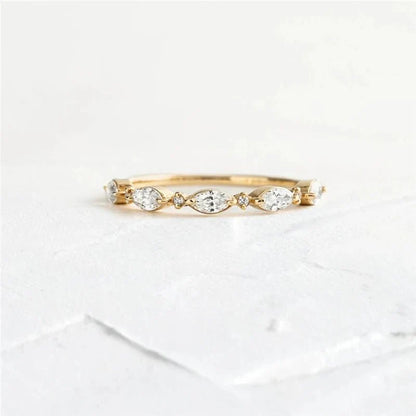 S925 Thin Dainty Oval Diamond Ring