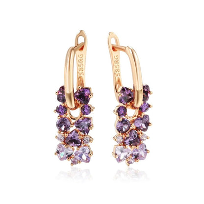 Scattered Simulated Amethyst Earrings