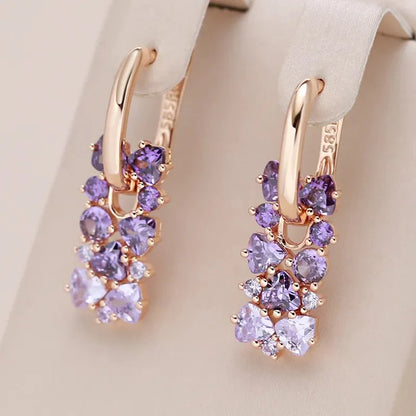 Scattered Simulated Amethyst Earrings