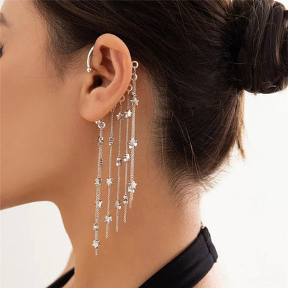 Star Chandelier Tassel Earring Cuff