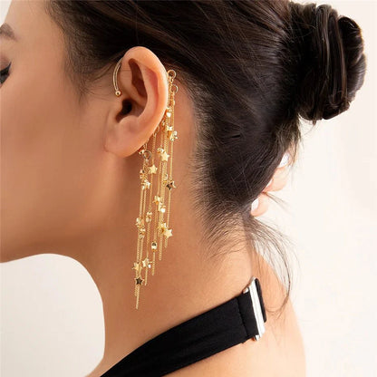Star Chandelier Tassel Earring Cuff