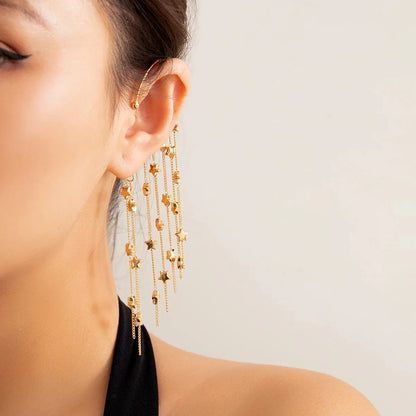 Star Chandelier Tassel Earring Cuff
