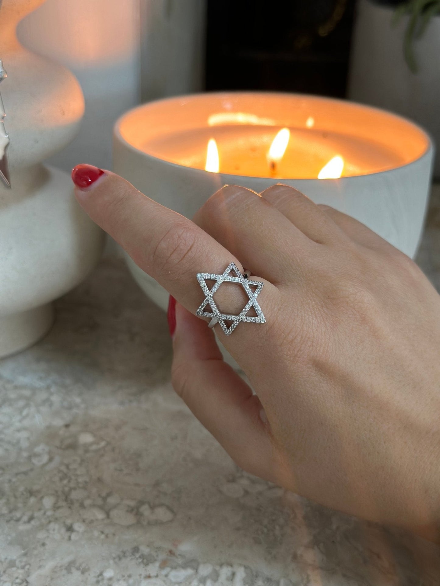 Star of David Ring Pave