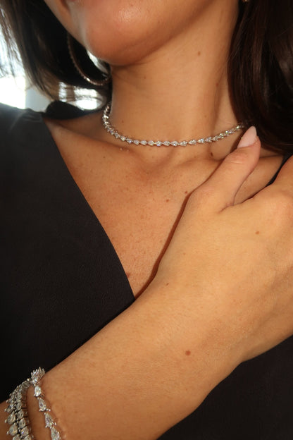 Tear Drop Tennis necklace
