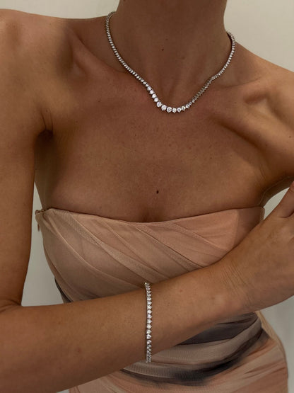 The Princess - Graduated 3 Prong Tennis Necklace