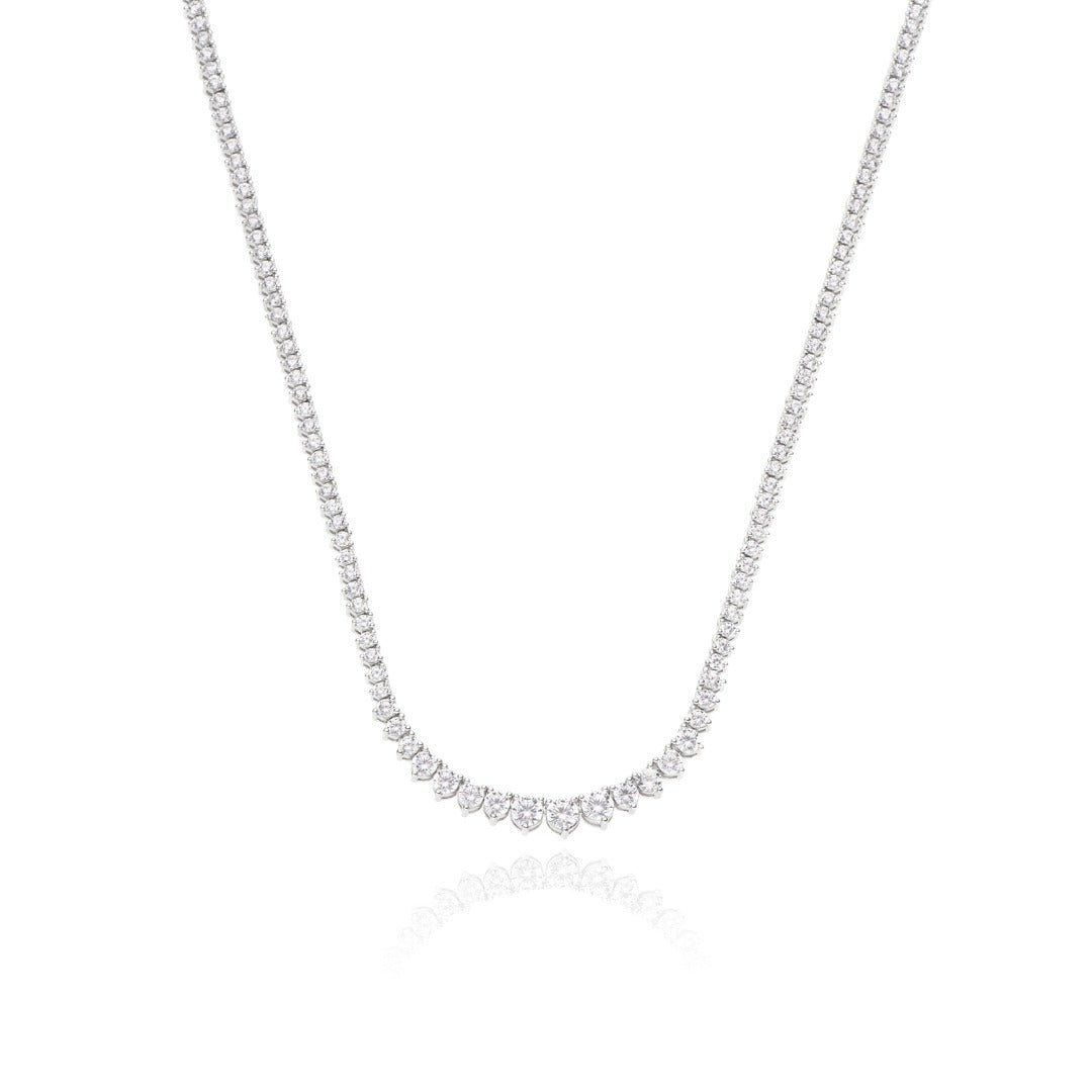The Princess - Graduated 3 Prong Tennis Necklace