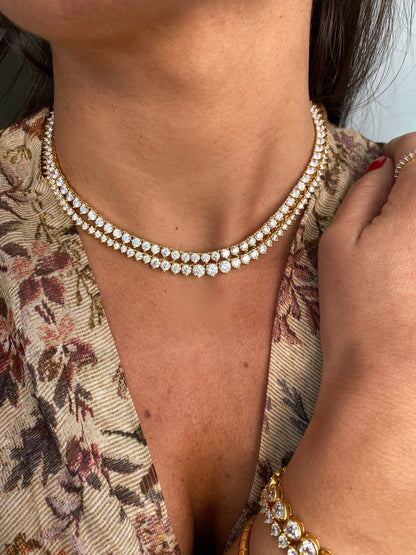 The Princess - Graduated 3 Prong Tennis Necklace