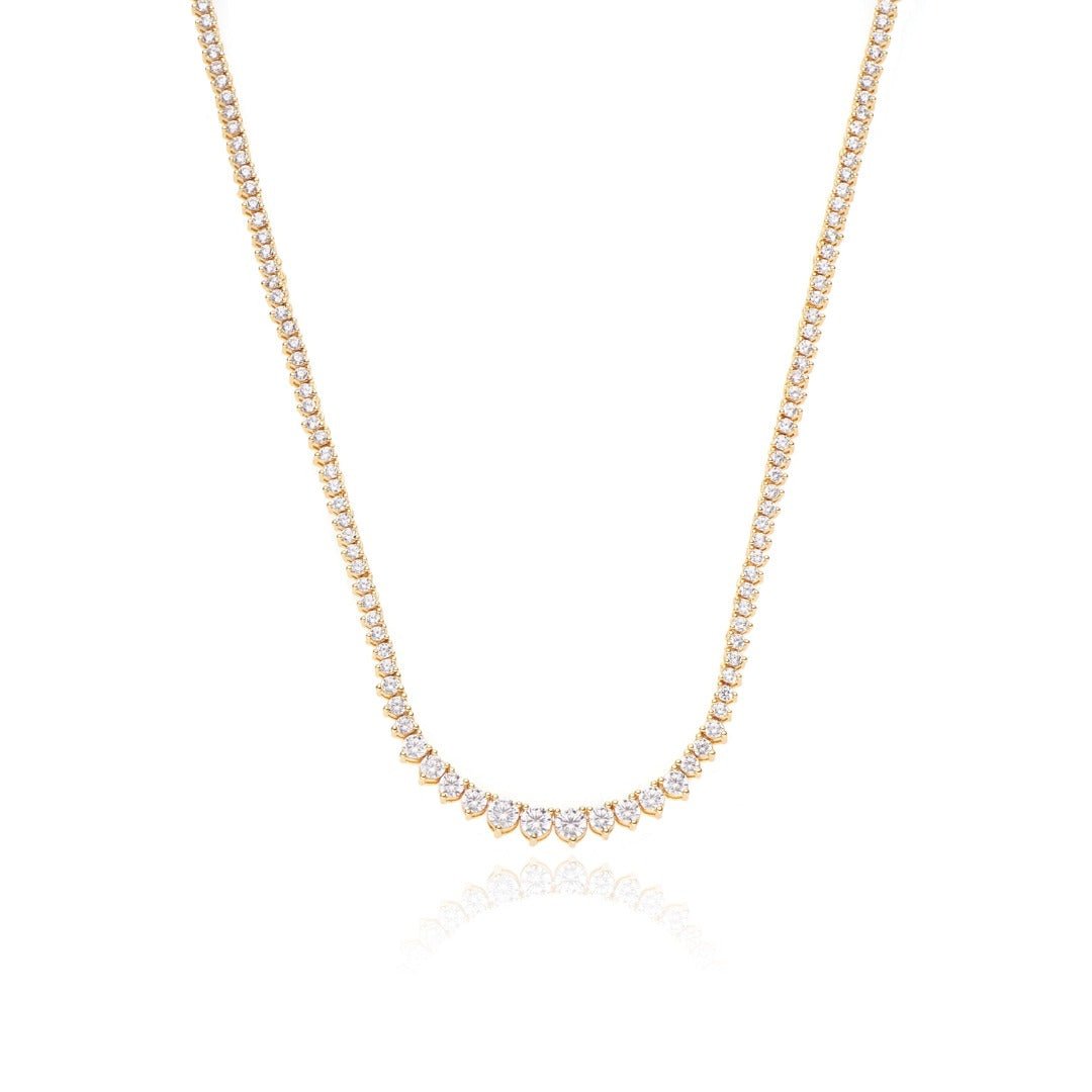 The Princess - Graduated 3 Prong Tennis Necklace