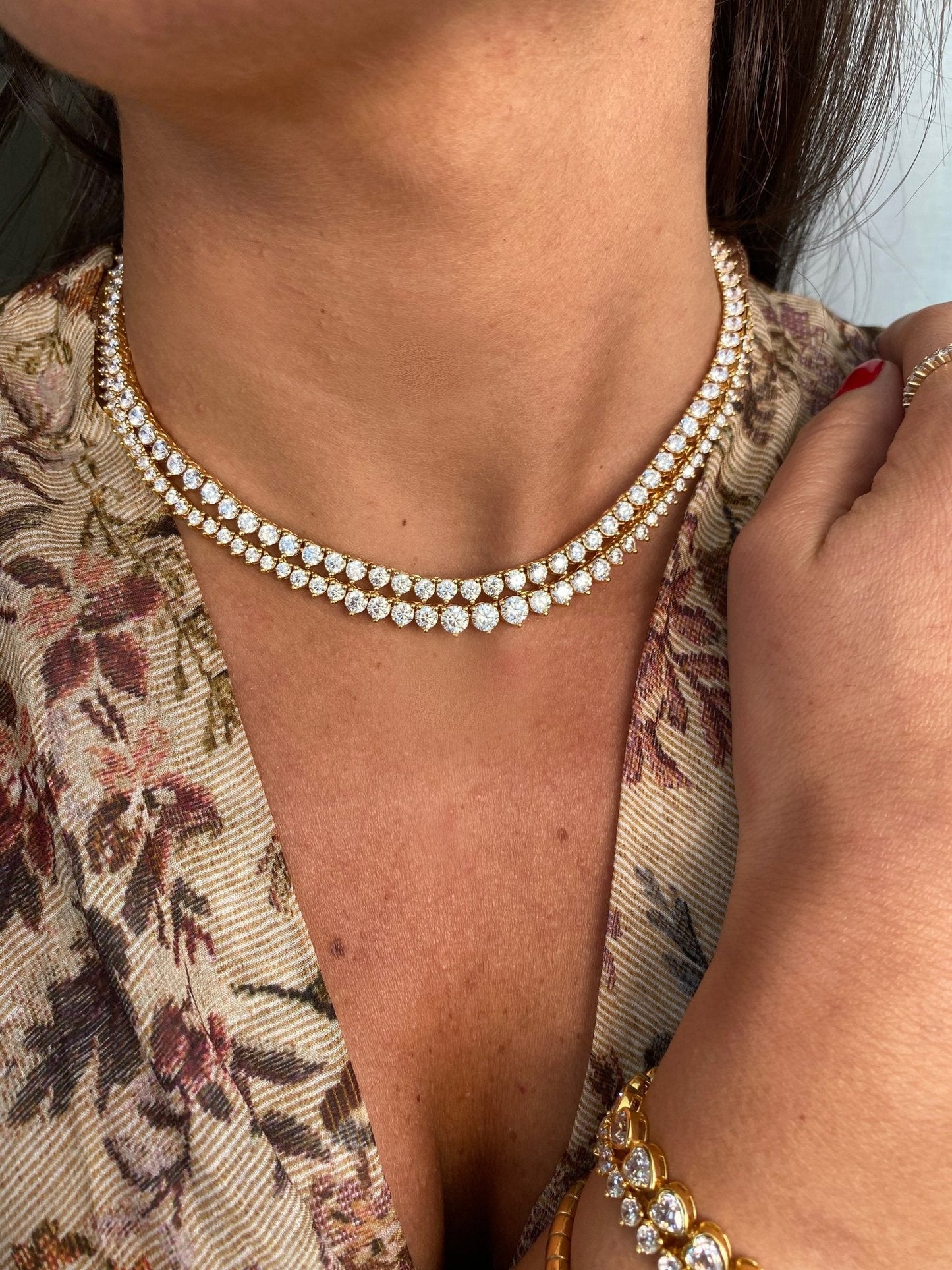 The Royal: Diamond 3 Prong Tennis Necklace