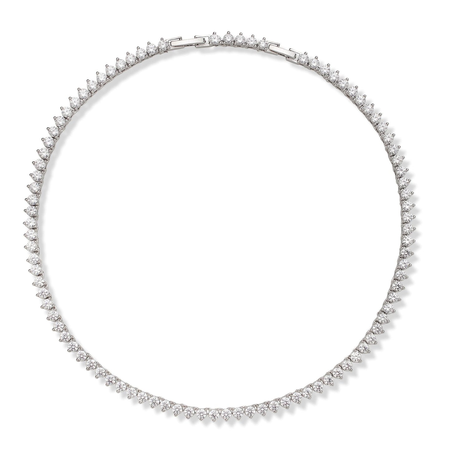The Royal: Diamond 3 Prong Tennis Necklace