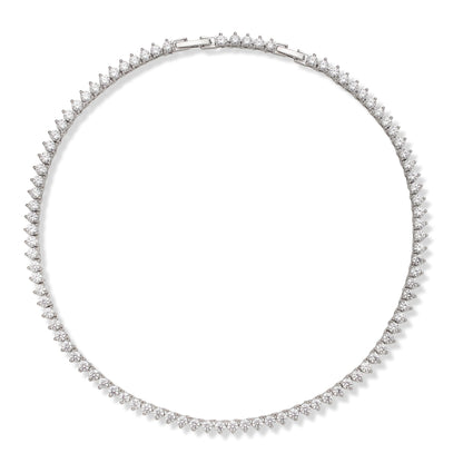 The Royal: Diamond 3 Prong Tennis Necklace