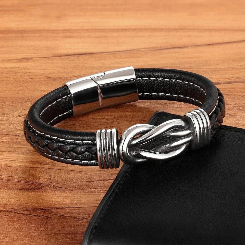 Unisex Eternal Love Knot Leather Bracelet