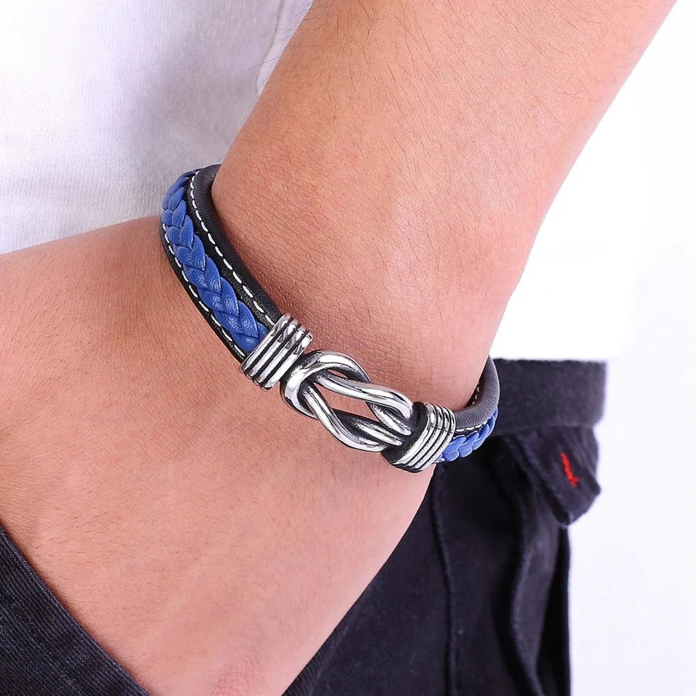 Unisex Eternal Love Knot Leather Bracelet