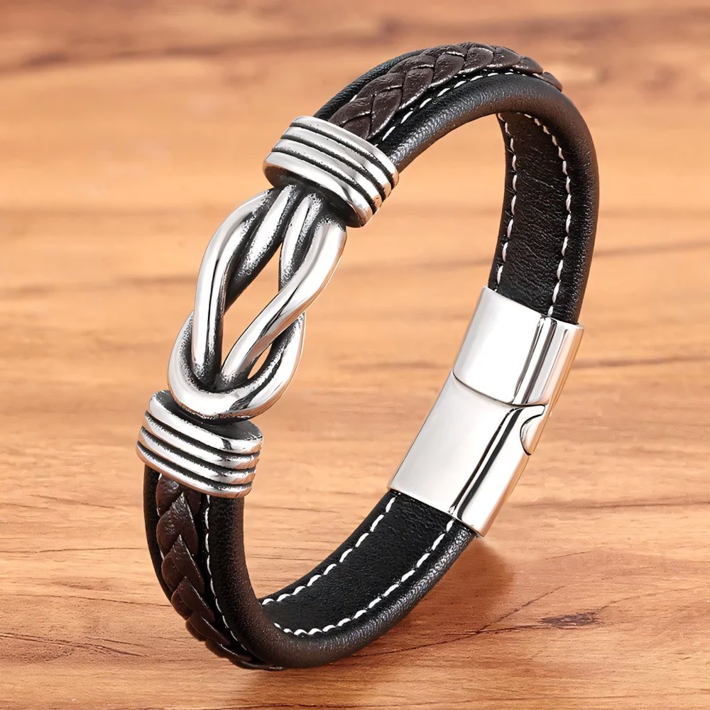 Unisex Eternal Love Knot Leather Bracelet