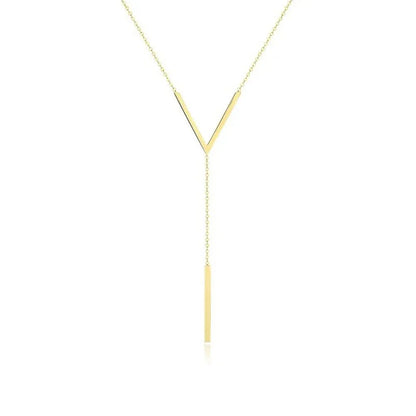V Drop Lariat Necklace