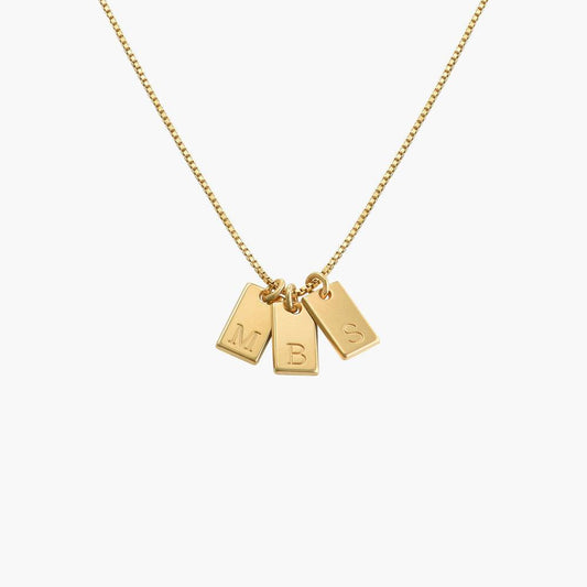 Willow Tag Initial Charm with Diamond - Gold Vermeil